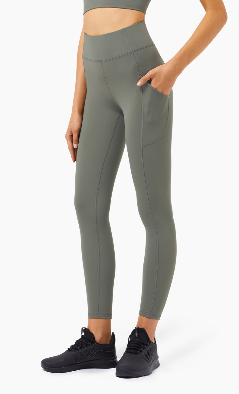 Olive Green Curvy Contour Leggings